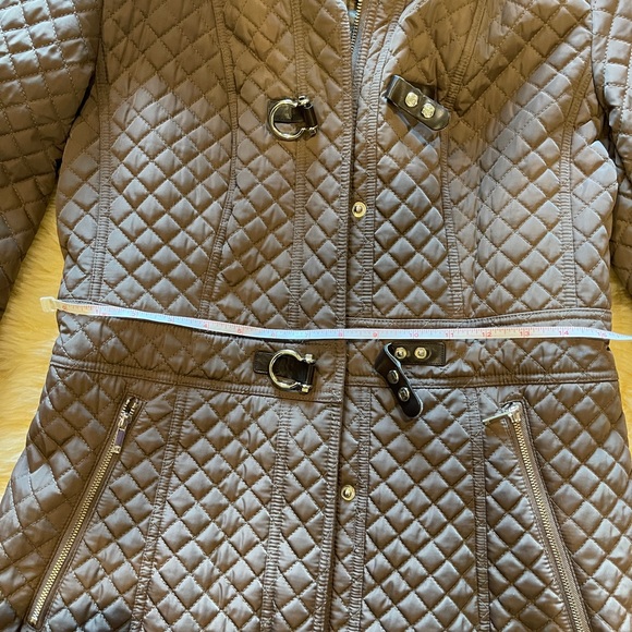 Ivanka Trump Brown Polyester Women's Faux Fur Hood Zip Quilted Hooded Jacket Xs! - Picture 7 of 16